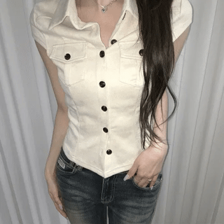 Oyuni Cap Sleeve Shirt