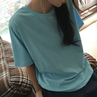 Mato Basic Color Short Sleeve T-shirt