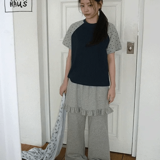 Pozen Frill Layered Skirt Pants