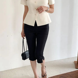 Slim Knee-length Capri Pants
