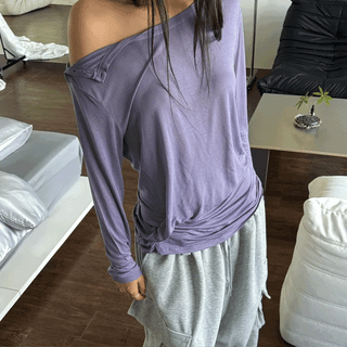 DRAPE BUTTON TENCEL TEE