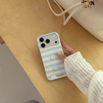 Mono Stripe iPhone 17 Pro Card Holder Hard Galaxy Case Parts