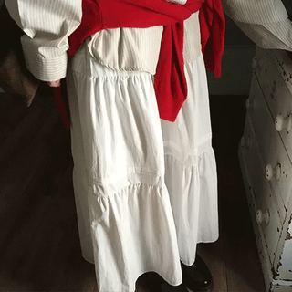 Kanji Elastic Shirred Long Skirt