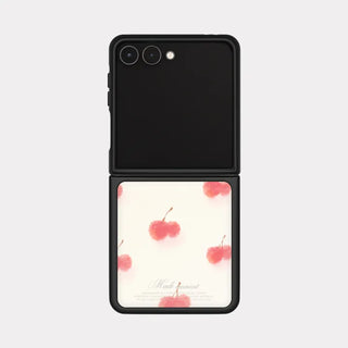 Hazy Cherry Galaxy Z-Flip Fold 8 Epoxy MagSafe Black Bumper Case
