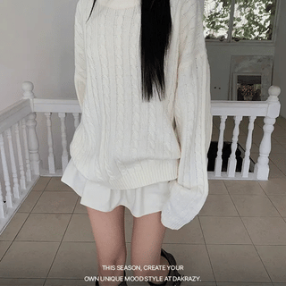 Stew Cable Knit Round Oversized Knit