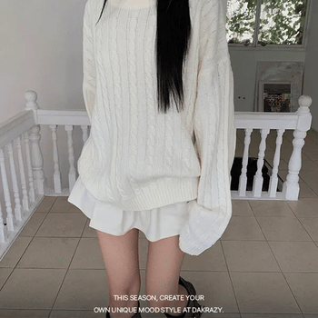 Stew Cable Knit Round Oversized Knit