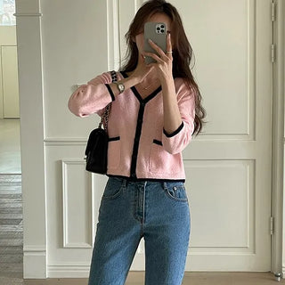 Lovelin Color Block Line Cardigan