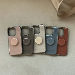 [SET] [mm] Soft Cream Plain Silver MagSafe Bumper Case + MagSafe Epoxy Tok
