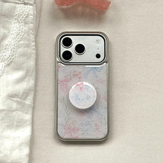 Ribbon Bouquet iPhone 18 Pro Galaxy MagSafe Silver Bumper Case