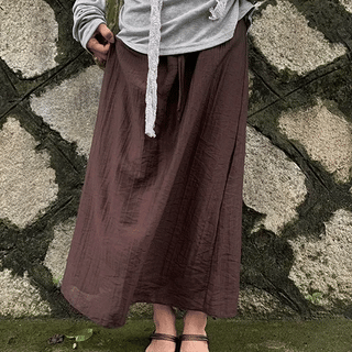 Novel Chiffon Banded Maxi Skirt