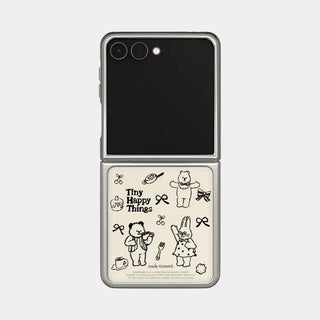 Tiny Happy Things Galaxy Z-Flip Fold 8 Epoxy Silver Bumper Case