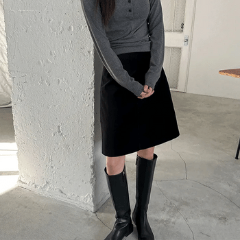 EN Velvet Midi Skirt