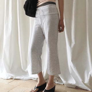 Marento Folding Low-Rise Training Elastic Capri Pants