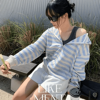 LIKEMENT Sugar Brush Stripe Label ZipUp Hoodie