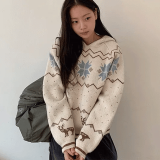 Pinkit Nordic Hooded Knit