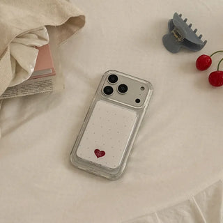 Cozy Sugar Dots MagSafe Clear Card Wallet Pocket Case