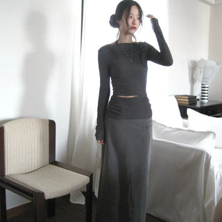 Gauze Drape Slit T-shirt