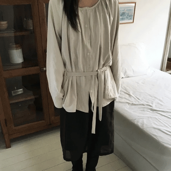 Edie Loose Belted Blouse