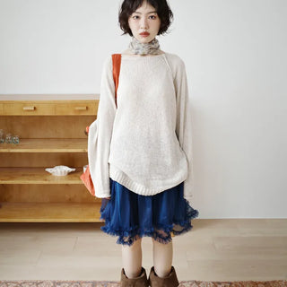 Loose raglan knit