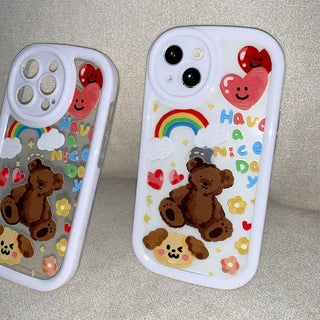 Nice Day Oil Painting Teddy Bear Bumper iPhone Case