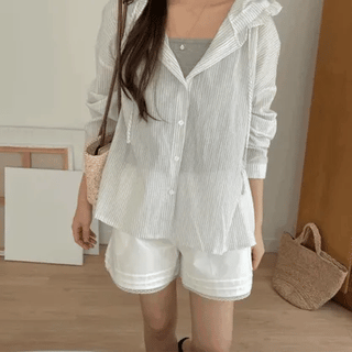Dining Summer Seethrough Hoodie Shirt
