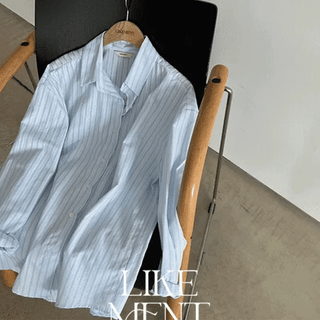 Bloomer Seersucker Label Stripe Loose Fit Shirt