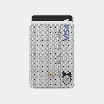 Lace Dot MagSafe Clear Card Wallet Pocket Case
