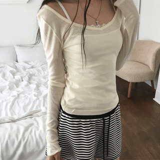 Raichu See-through Layered Long Sleeve T-shirt