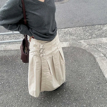 Clen buckle skirt