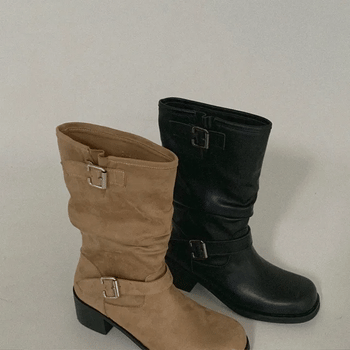 Rectangular Buckle Boots
