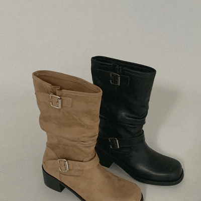 Rectangular Buckle Boots