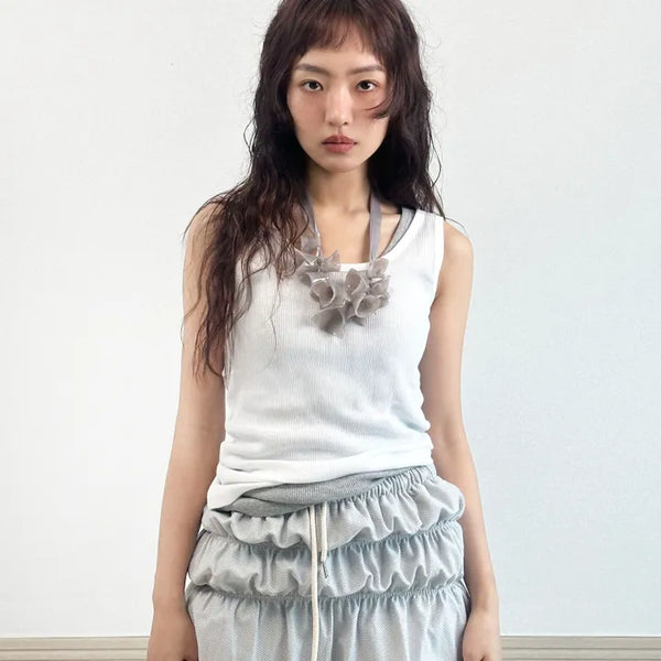 Sui layered sleeveless top