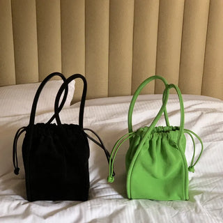 Suede bucket bag