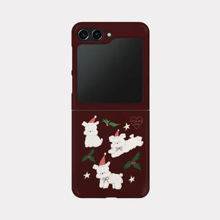 [Support for Abandoned Dogs] Holiday Hug Me Dog Galaxy Zflip 7 Hard Jet Case