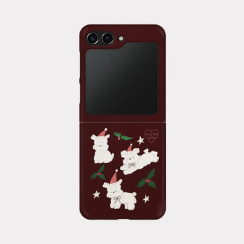 [Support for Abandoned Dogs] Holiday Hug Me Dog Galaxy Zflip 7 Hard Jet Case