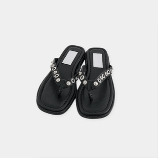 Eyelet flip-flop sandals
