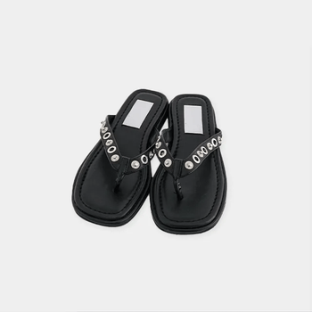 Eyelet flip-flop sandals