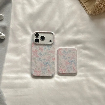 Ribbon Bouquet MagSafe Card Slot Wallet Pocket Case