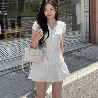 Lila Lace Belted Culottes