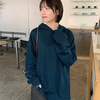Coniten Striped Oversized Hooded Long Sleeve Tee