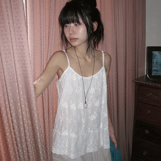 Feysha Flower Lace Layered Strap Sleeveless
