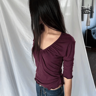 SCOOP SHIRRING WAVE TEE