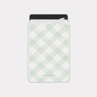 Cotton Check MagSafe Card Clear Wallet Pocket Case