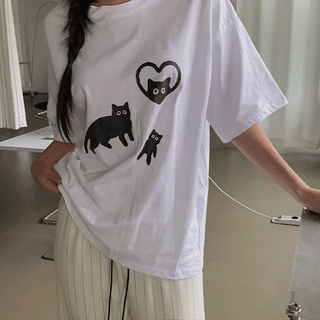Nero Print Oversized Short Sleeve T-shirt