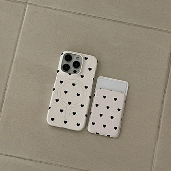 Basic Heart MagSafe Card Slot Wallet Pocket Case