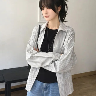 Mobin Check Loose Fit Button