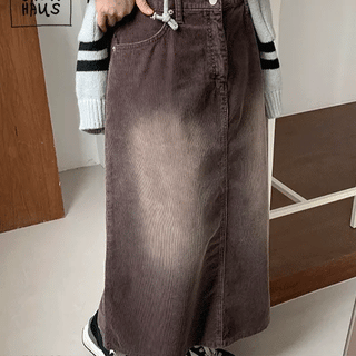 Camon Bijo Washed Corduroy Long Skirt