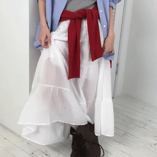 Polish tiered long skirt