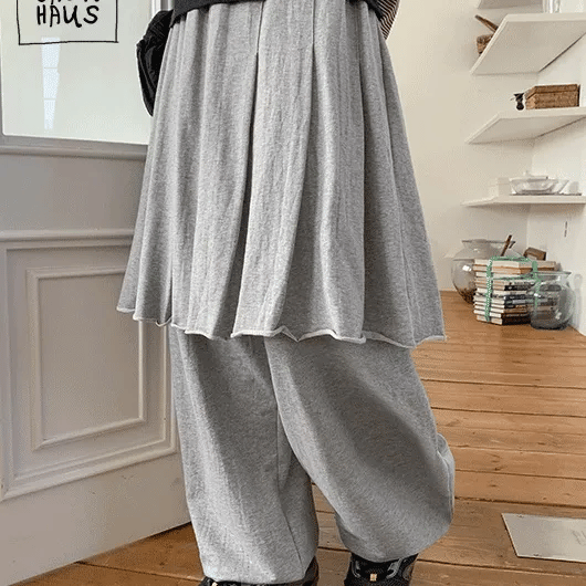 Langmel Elastic Layered Skirt Pants