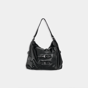 Hael Buckle Leather Two-Way Shoulder Backpack